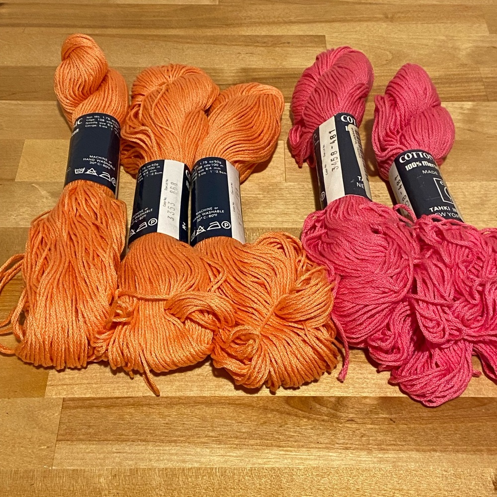5 skeins of TAHKI COTTON CLASSIC Mercerised Cotton Yarn